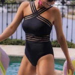 Maiô Body detalhe elástico transparente super luxo - Imagem 3