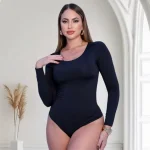 Body Feminino Segunda Pele Manga Longa Com Bojo - Imagem 6