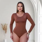 Body Feminino Segunda Pele Manga Longa Com Bojo