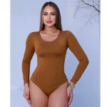 Body Feminino Segunda Pele Manga Longa Com Bojo - Imagem 3