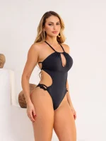 Maiô Body Fio Duplo Fio Dental Engana Mamãe Amarração Regulável Poliamida - Imagem 7