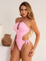 Maiô Body Fio Duplo Fio Dental Engana Mamãe Amarração Regulável Poliamida - Imagem 8
